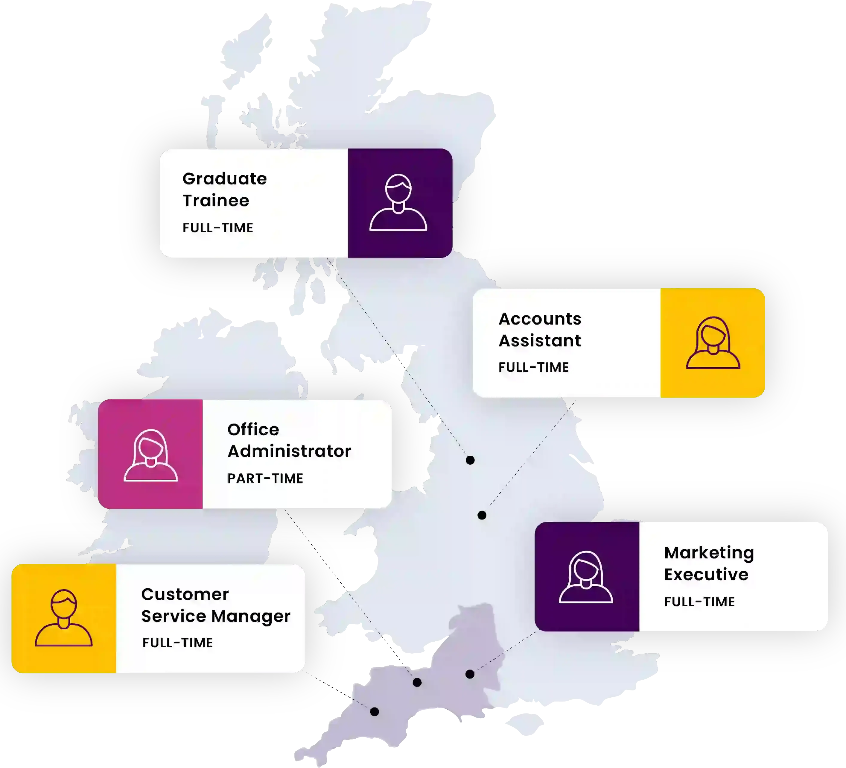 Map showing the areas we cover across the South West and UK